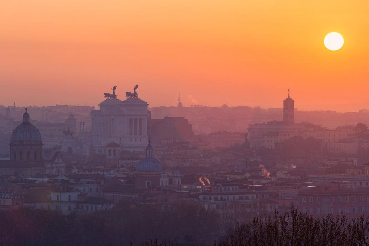 Sunset over Rome, seen from the Gianicolo