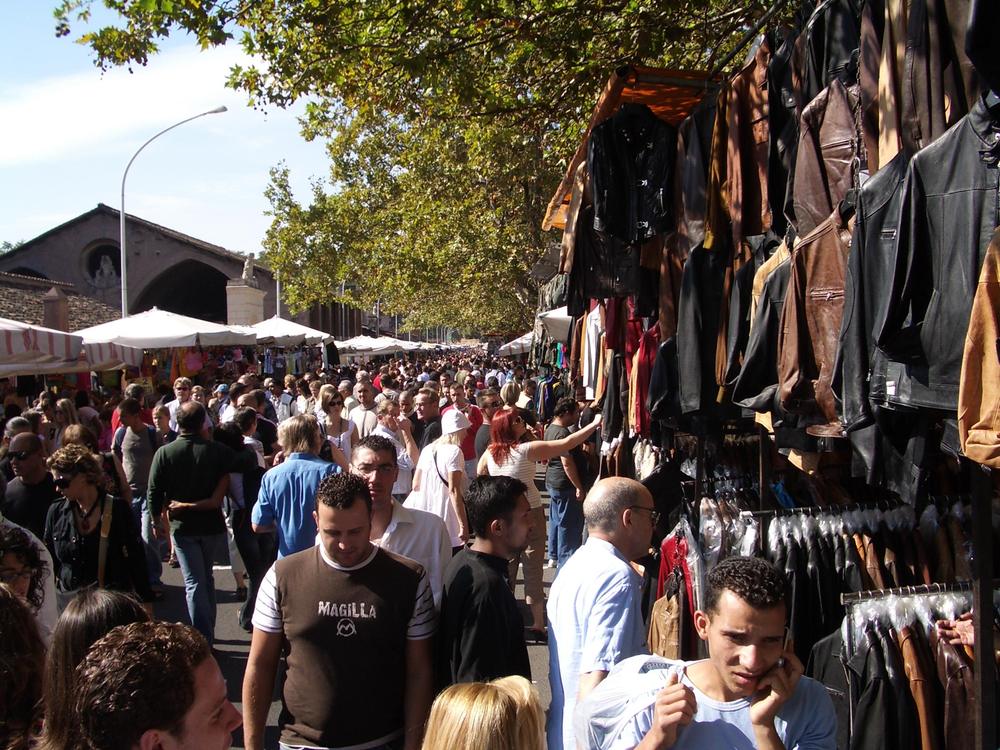 Sunday market stalls at Porta Portese